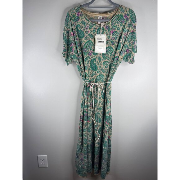 Magnolia Pearl Floral Maxi Dress Relaxed Cotton Jersey Block Print One Size NWT - Picture 12 of 15